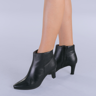 Γυναικεία Παπούτσια, Δερμάτινα μπότινια Saga μαύρα - Kalapod.gr